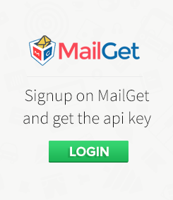 Login into MailGet and get Api key